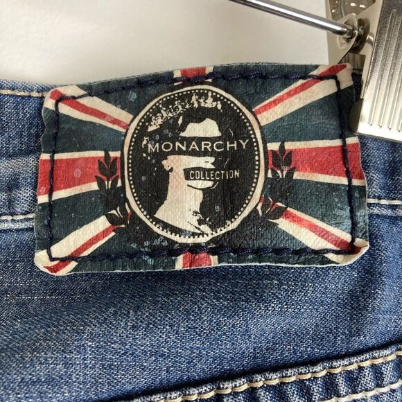 Vintage Y2K Monarchy Collection Men’s Medium Blue Jeans 34x30 Distressed British - Picture 7 of 11